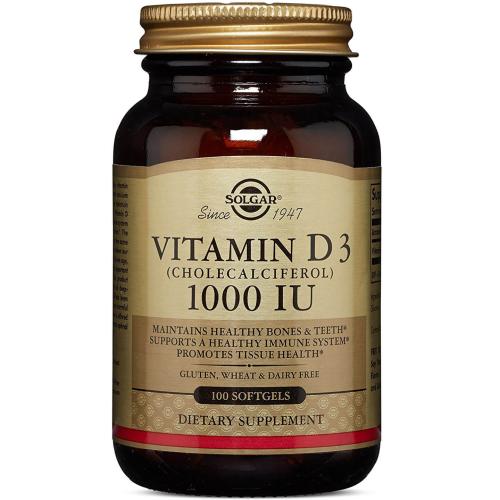 Solgar Vitamin D3 Συμπλήρωμα Διατροφής για την Ομαλή Απορρόφηση του Ασβεστίου απο τον Οργανισμό & την Ενίσχυση του Ανοσοποιητικού 1000 iu 100softgels